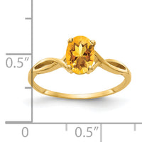 14k 7x5mm Oval Citrine ring-Y2197CI