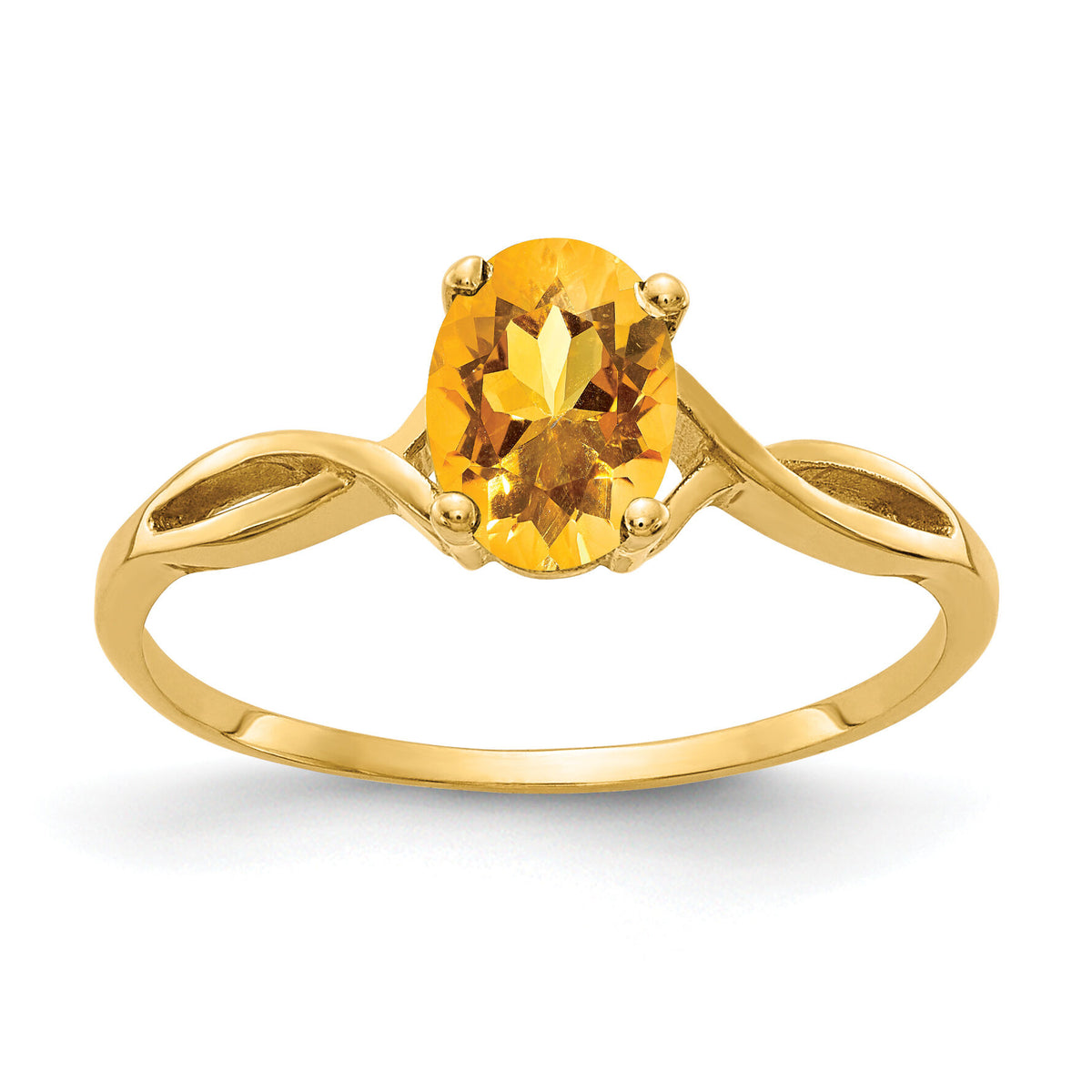 14k 7x5mm Oval Citrine ring-Y2197CI