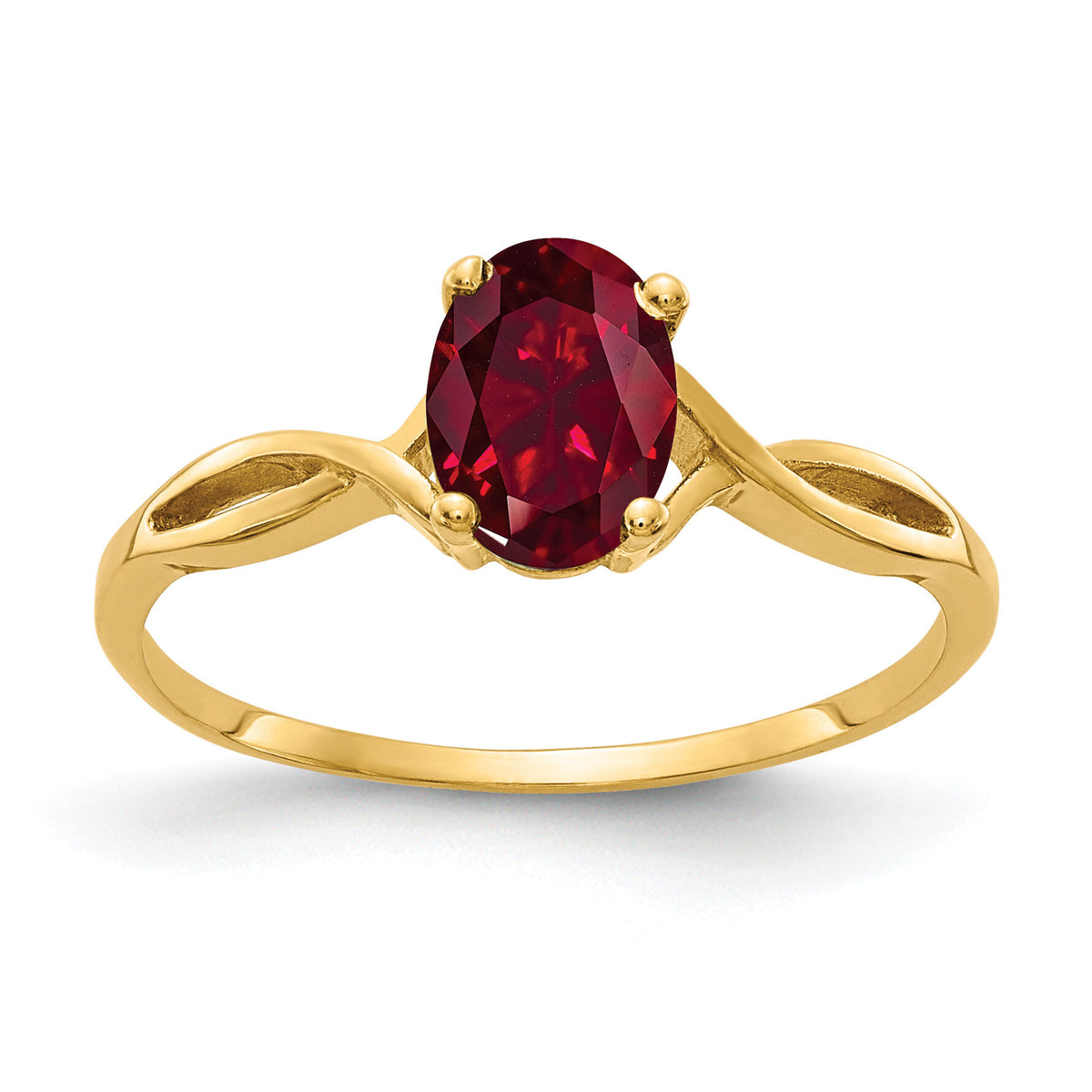 14k 7x5mm Oval Created Ruby ring-Y2197CR