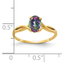 14k 7x5mm Oval Fire Topaz Ring-Y2197FT