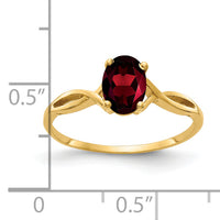 14k 7x5mm Oval Garnet ring-Y2197GA