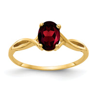 14k 7x5mm Oval Garnet ring-Y2197GA