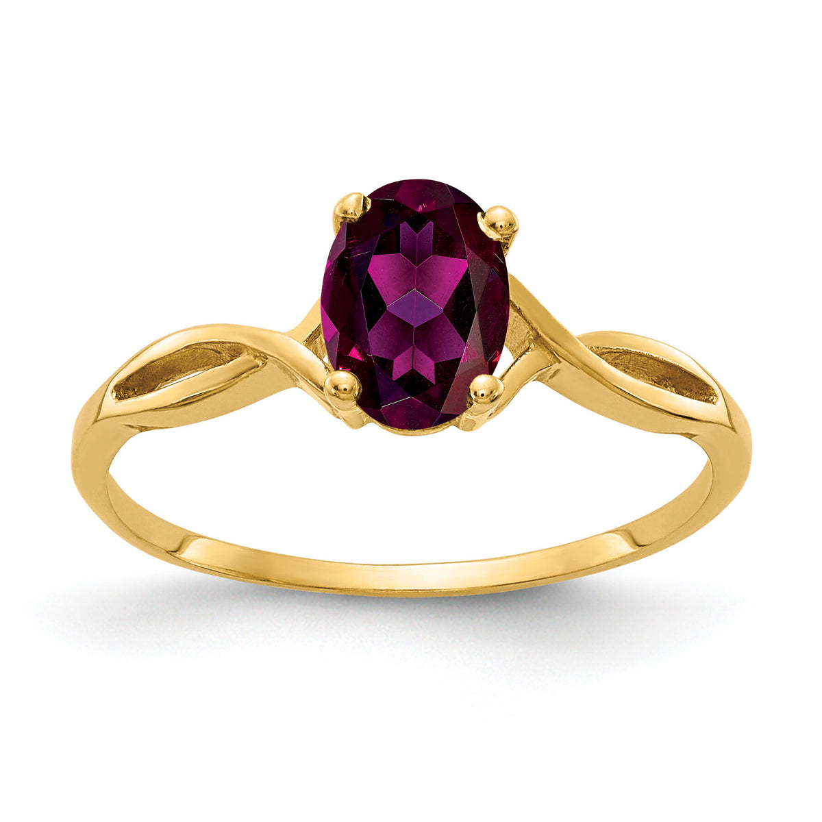 14k 7x5mm Oval Rhodolite Garnet ring-Y2197RG