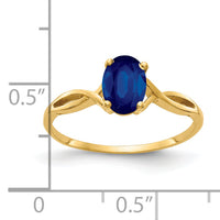 14k 7x5mm Oval Sapphire ring-Y2197S