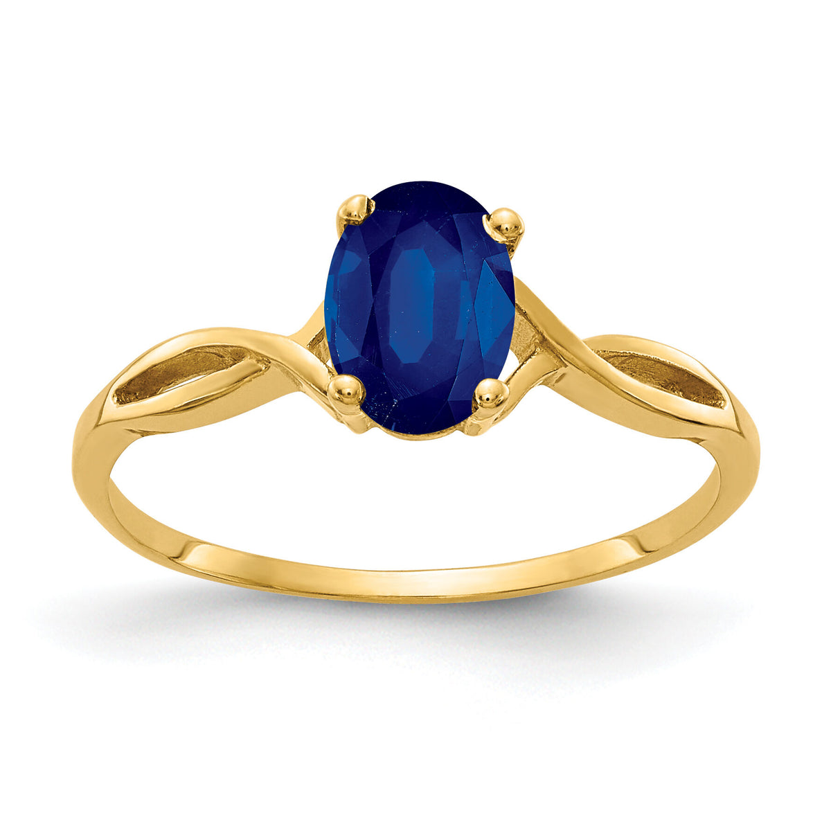 14k 7x5mm Oval Sapphire ring-Y2197S