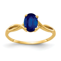 14k 7x5mm Oval Sapphire ring-Y2197S