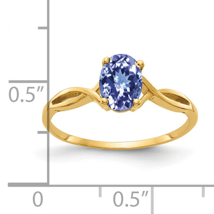 14k 7x5mm Oval Tanzanite ring-Y2197T