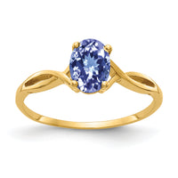 14k 7x5mm Oval Tanzanite ring-Y2197T