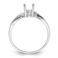 14k White Gold Polished 7x5 Oval Gemstone Ring Mounting-Y2198