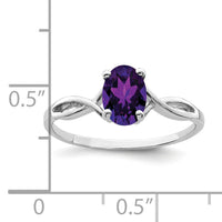 14k White Gold Amethyst ring-Y2198AM