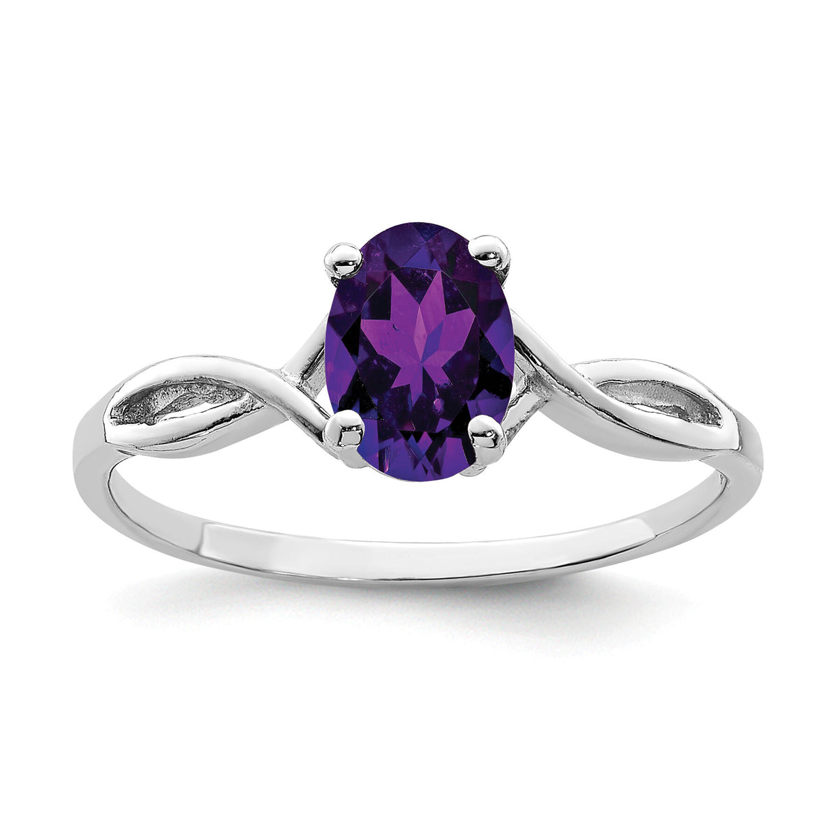 14k White Gold Amethyst ring-Y2198AM