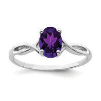 14k White Gold Amethyst ring-Y2198AM