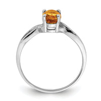 14k White Gold 7x5mm Oval Citrine ring-Y2198CI