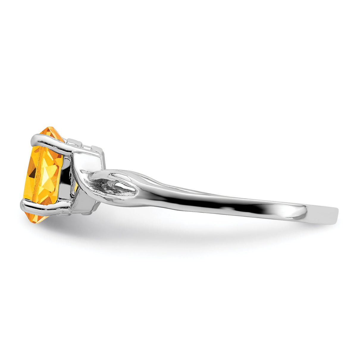 14k White Gold 7x5mm Oval Citrine ring-Y2198CI