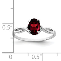 14k White Gold 7x5mm Oval Garnet ring-Y2198GA
