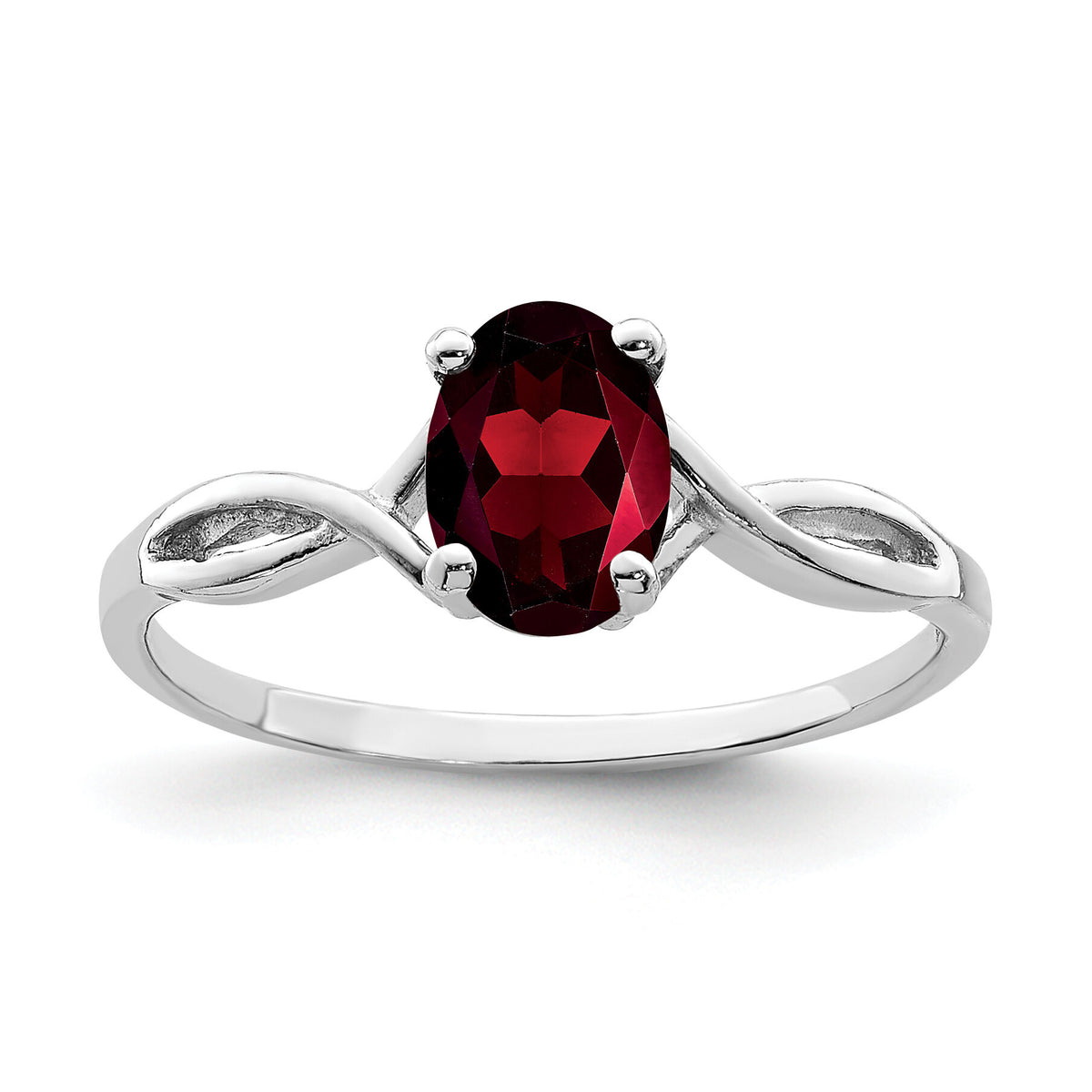 14k White Gold 7x5mm Oval Garnet ring-Y2198GA
