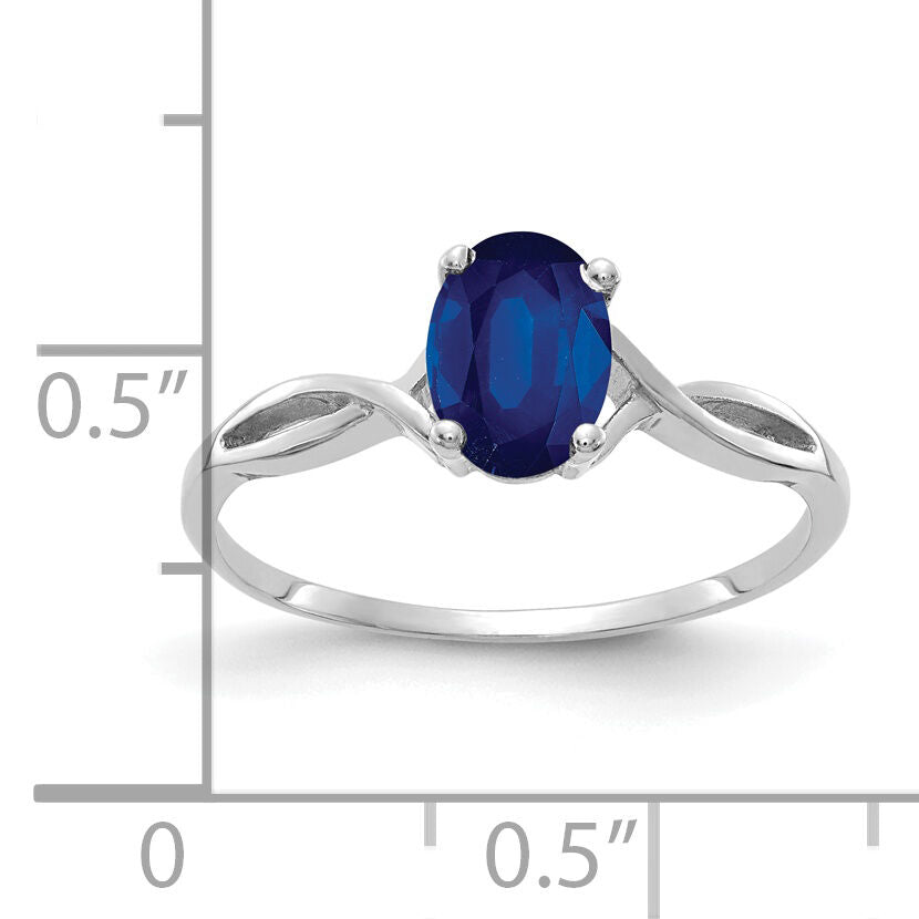 14k White Gold 7x5mm Oval Sapphire ring-Y2198S