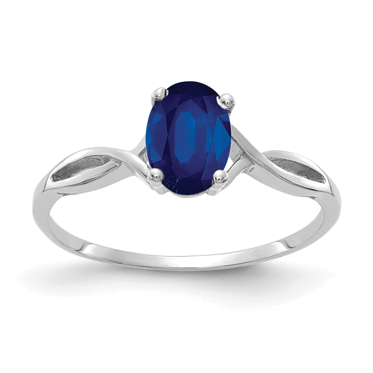 14k White Gold 7x5mm Oval Sapphire ring-Y2198S