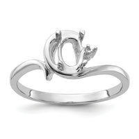 14k White Gold Polished .01ct. Diamond & 7x5 Oval Gemstone Ring Mounting-Y2202