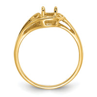 14k Polished 6x4 Oval Gemstone Ring Mounting-Y2205