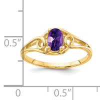 14k 6x4mm Oval Amethyst ring-Y2205AM