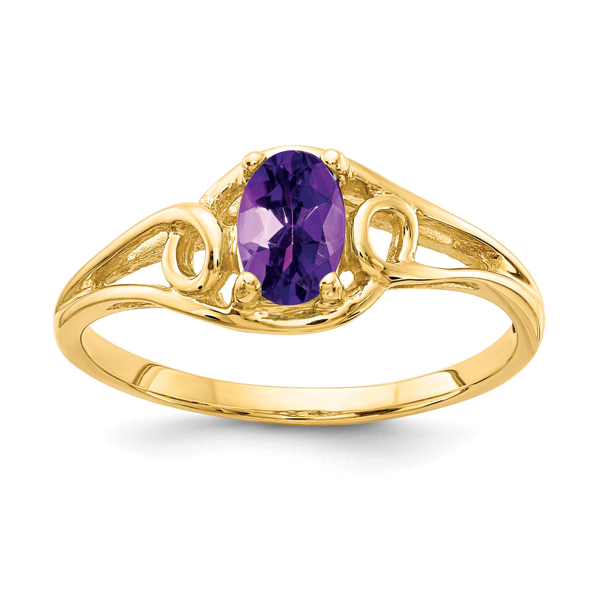 14k 6x4mm Oval Amethyst ring-Y2205AM
