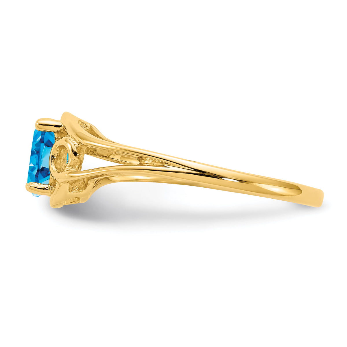 14k 6x4mm Oval Blue Topaz ring-Y2205BT