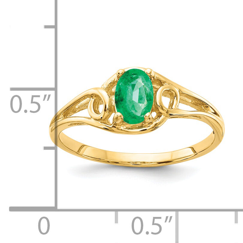 14k 6x4mm Oval Emerald ring-Y2205E
