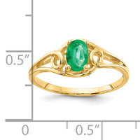 14k 6x4mm Oval Emerald ring-Y2205E