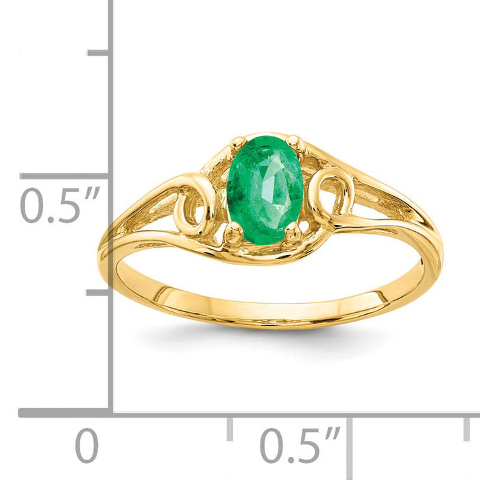 14k 6x4mm Oval Emerald ring-Y2205E