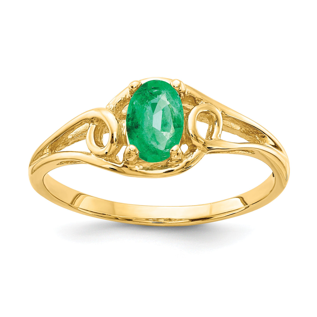 14k 6x4mm Oval Emerald ring-Y2205E
