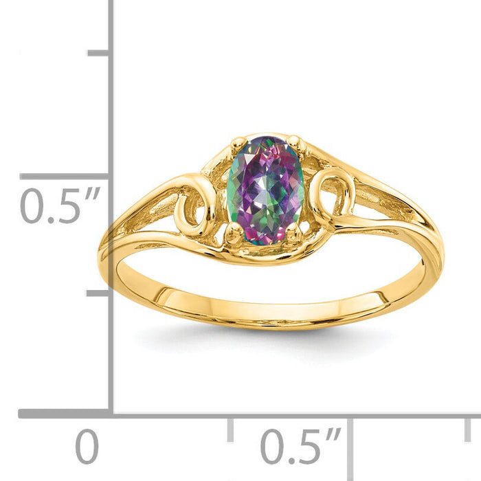 14k 6x4mm Oval Fire Topaz ring-Y2205FT