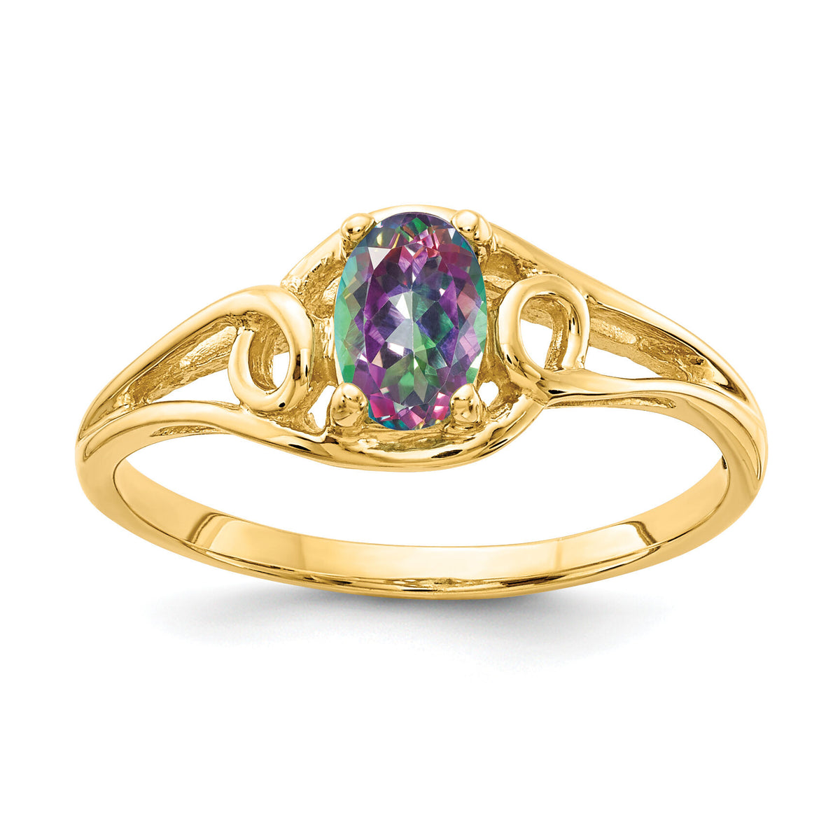 14k 6x4mm Oval Fire Topaz ring-Y2205FT