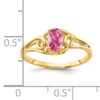 14k 6x4mm Oval Pink Tourmaline Ring-Y2205PT