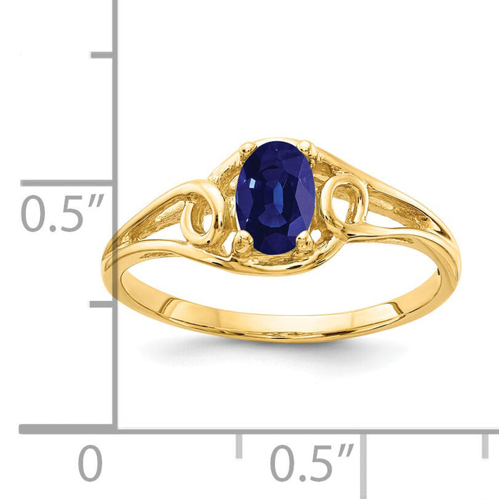 14k 6x4mm Oval Sapphire ring-Y2205S