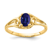 14k 6x4mm Oval Sapphire ring-Y2205S