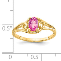 14k 6x4mm Oval Pink Sapphire ring-Y2205SP
