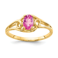 14k 6x4mm Oval Pink Sapphire ring-Y2205SP