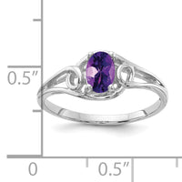 14k White Gold 6x4mm Oval Amethyst ring-Y2206AM