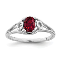 14k White Gold 7x5mm Oval Created Ruby ring-Y2206CR