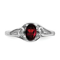 14k White Gold 6x4mm Oval Garnet ring-Y2206GA