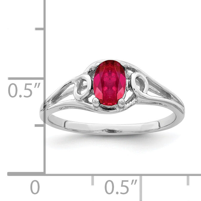 14k White Gold 7x5mm Oval Ruby ring-Y2206R