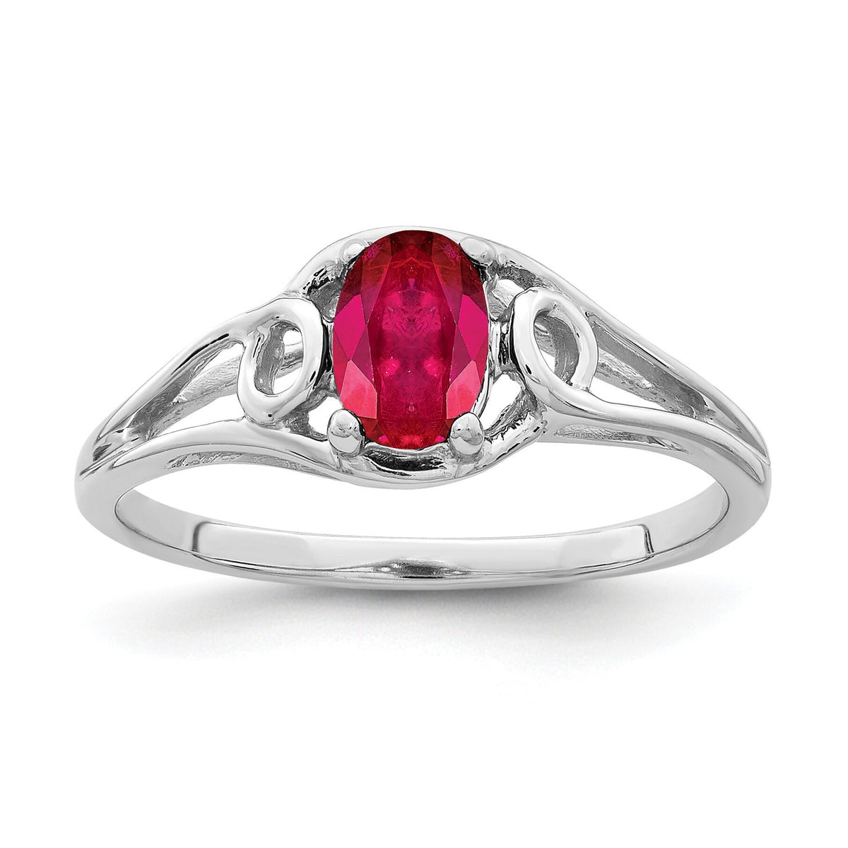 14k White Gold 7x5mm Oval Ruby ring-Y2206R