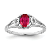 14k White Gold 7x5mm Oval Ruby ring-Y2206R