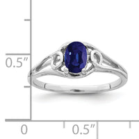 14k White Gold 7x5mm Oval Sapphire ring-Y2206S