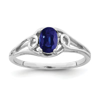 14k White Gold 7x5mm Oval Sapphire ring-Y2206S