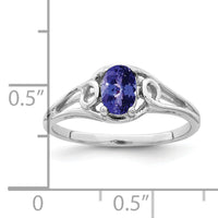 14k White Gold 7x5mm Oval Tanzanite ring-Y2206T