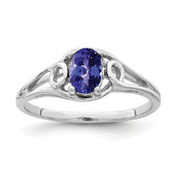 14k White Gold 7x5mm Oval Tanzanite ring-Y2206T