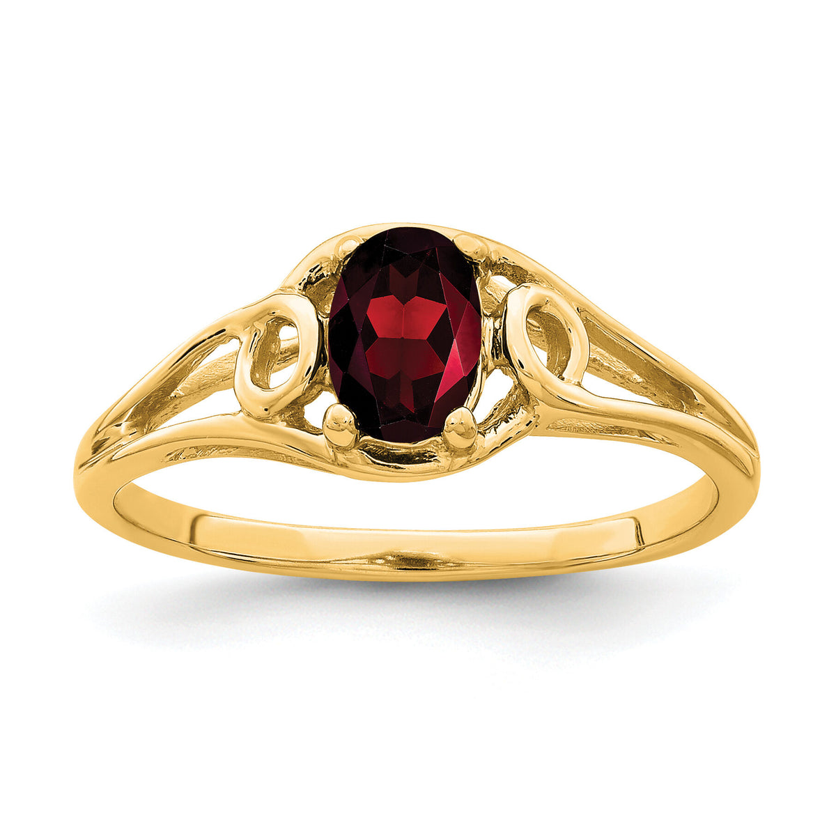 14K 6x4mm Oval Garnet ring-Y2206YGA