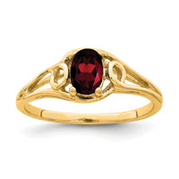 14K 6x4mm Oval Garnet ring-Y2206YGA
